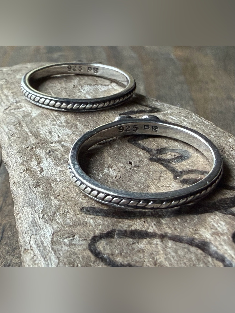Silver Stackable Rings including Pearl - Picture 3 of 5